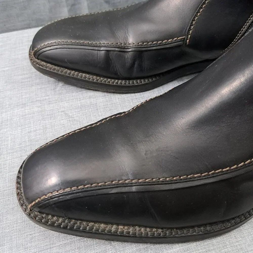 %Hugo Boss Black Leather Chelsea Chukka Ankle Boots Men's SZ 8 / D9
